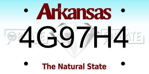 4G97H4 Arkansas License Plate