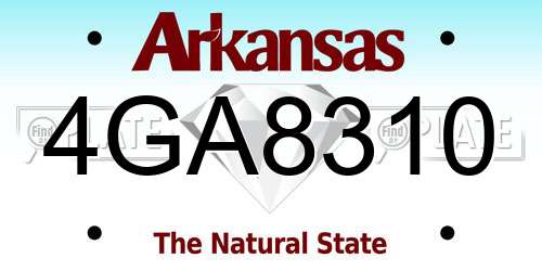 4GA8310 Arkansas License Plate