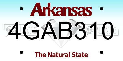 4GAB310 Arkansas License Plate