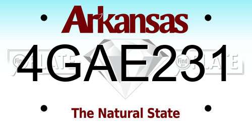 4GAE231 Arkansas License Plate