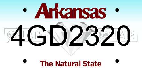 4GD2320 Arkansas License Plate