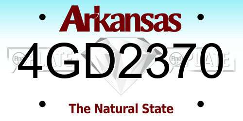 4GD2370 Arkansas License Plate
