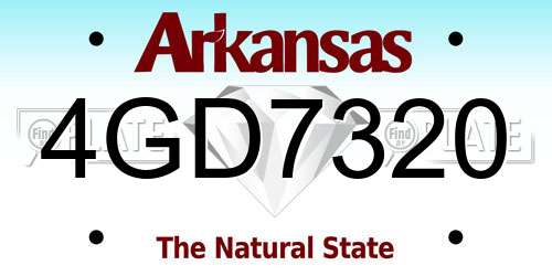 4GD7320 Arkansas License Plate