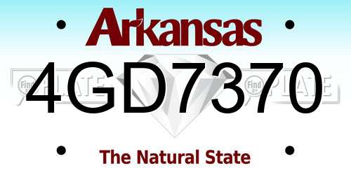4GD7370 Arkansas License Plate