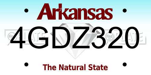 4GDZ320 Arkansas License Plate
