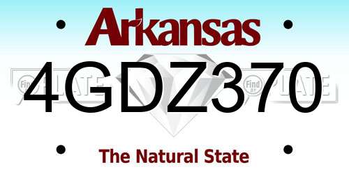 4GDZ370 Arkansas License Plate