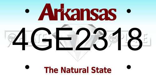4GE2318 Arkansas License Plate