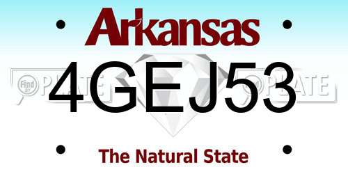 4GEJ53 Arkansas License Plate