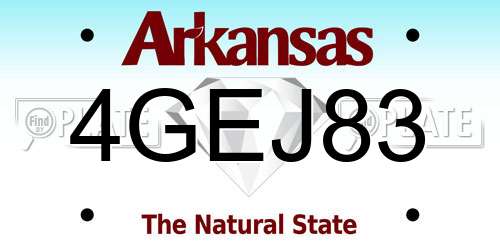 4GEJ83 Arkansas License Plate