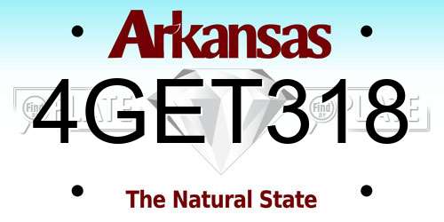4GET318 Arkansas License Plate