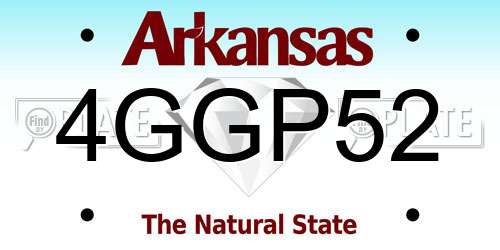 4GGP52 Arkansas License Plate