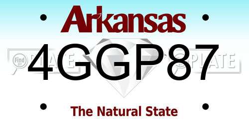 4GGP87 Arkansas License Plate