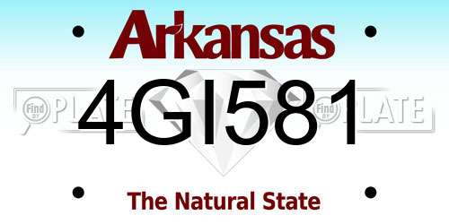 4GI581 Arkansas License Plate