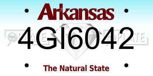 4GI6042 Arkansas License Plate