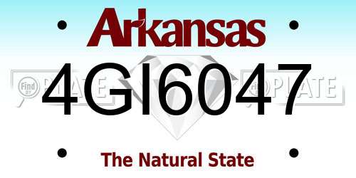 4GI6047 Arkansas License Plate