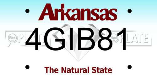 4GIB81 Arkansas License Plate