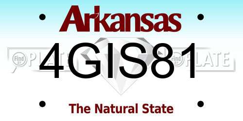4GIS81 Arkansas License Plate
