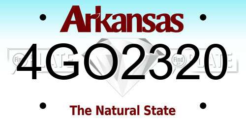 4GO2320 Arkansas License Plate