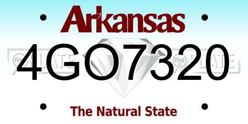 4GO7320 Arkansas License Plate