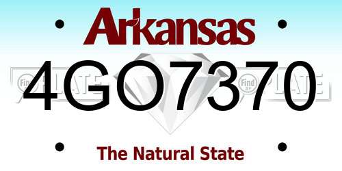 4GO7370 Arkansas License Plate