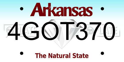 4GOT370 Arkansas License Plate