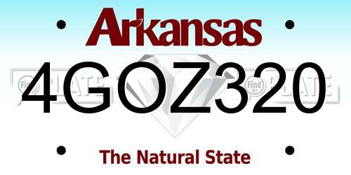 4GOZ320 Arkansas License Plate