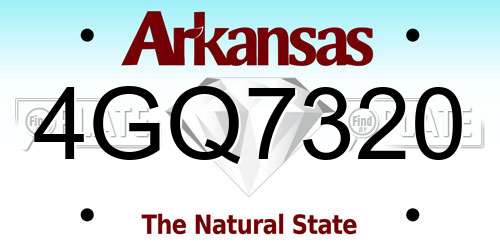 4GQ7320 Arkansas License Plate