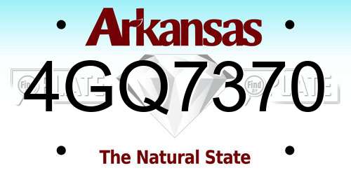 4GQ7370 Arkansas License Plate