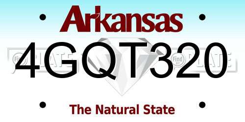 4GQT320 Arkansas License Plate