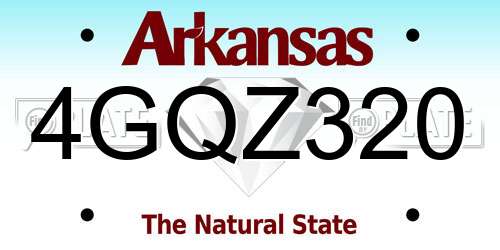 4GQZ320 Arkansas License Plate