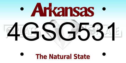 4GSG531 Arkansas License Plate