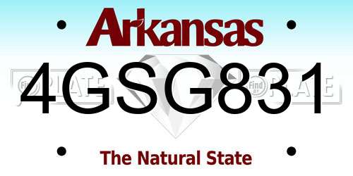 4GSG831 Arkansas License Plate