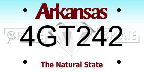 4GT242 Arkansas License Plate