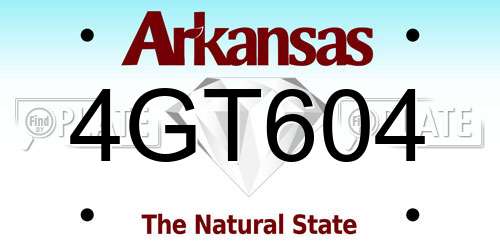 4GT604 Arkansas License Plate