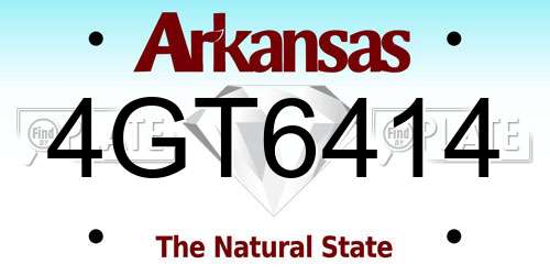 4GT6414 Arkansas License Plate