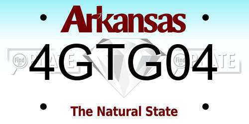 4GTG04 Arkansas License Plate