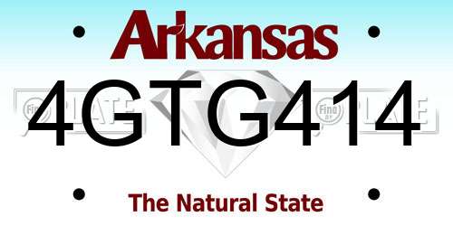 4GTG414 Arkansas License Plate