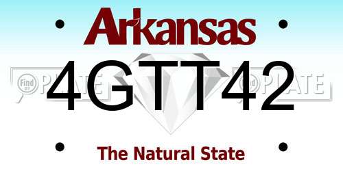 4GTT42 Arkansas License Plate