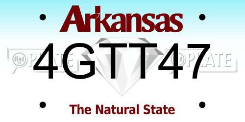 4GTT47 Arkansas License Plate