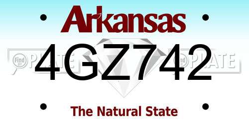 4GZ742 Arkansas License Plate