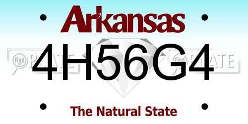 4H56G4 Arkansas License Plate