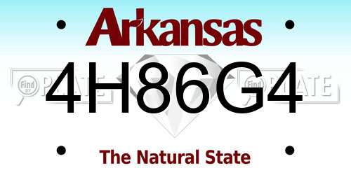 4H86G4 Arkansas License Plate