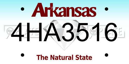 4HA3516 Arkansas License Plate