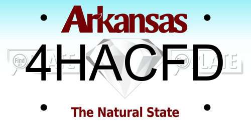 4HACFD Arkansas License Plate