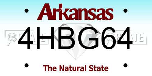4HBG64 Arkansas License Plate