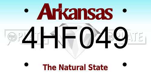 4HF049 Arkansas License Plate