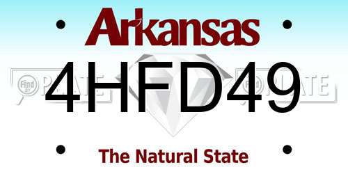 4HFD49 Arkansas License Plate