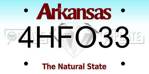 4HFO33 Arkansas License Plate