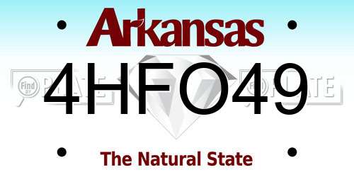 4HFO49 Arkansas License Plate