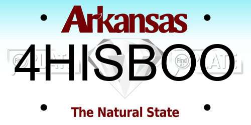 4HISBOO Arkansas License Plate